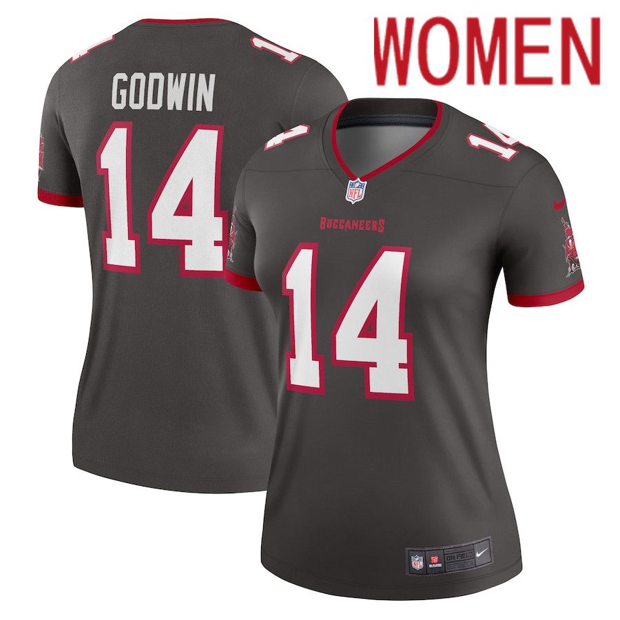 Women Tampa Bay Buccaneers 14 Chris Godwin Nike Pewter Alternate Legend NFL Jersey